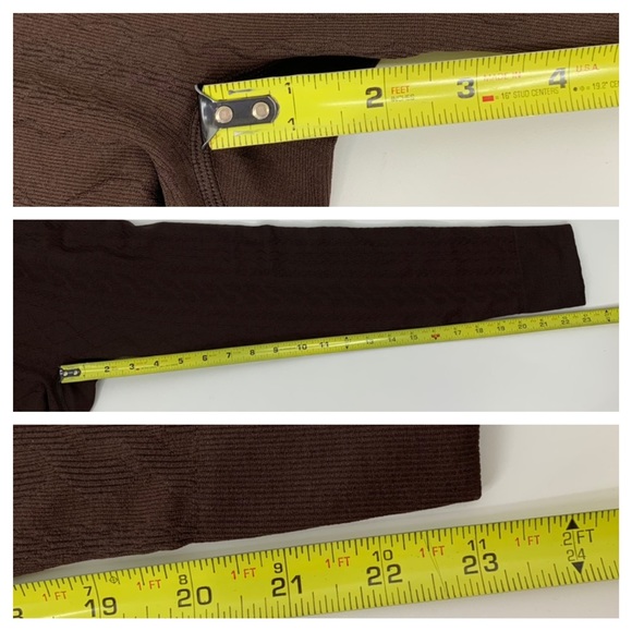 Joylab Solid Color Fudge Brown High Rise Textured Pattern Leggings New Nwt Sz S - Picture 14 of 15